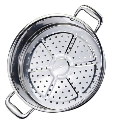12" Silver Stainless Steel Food Steamer