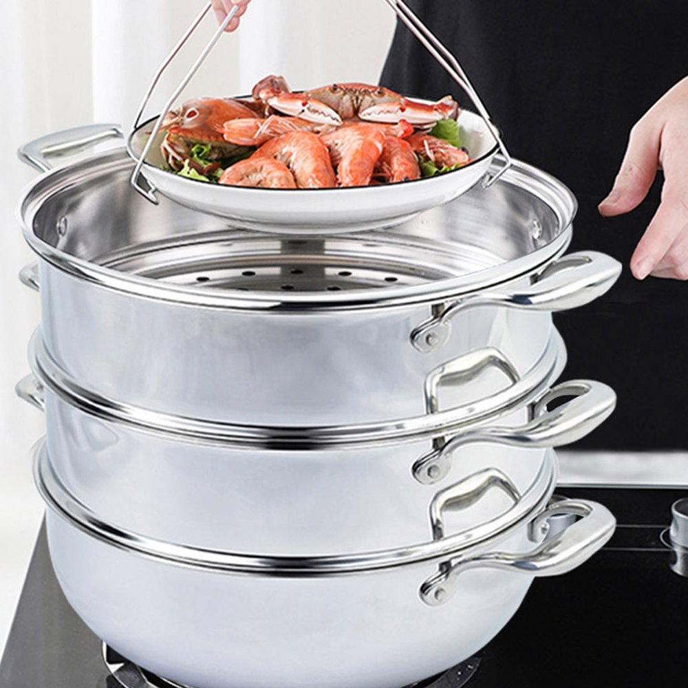 12" Silver Stainless Steel Food Steamer — view 5