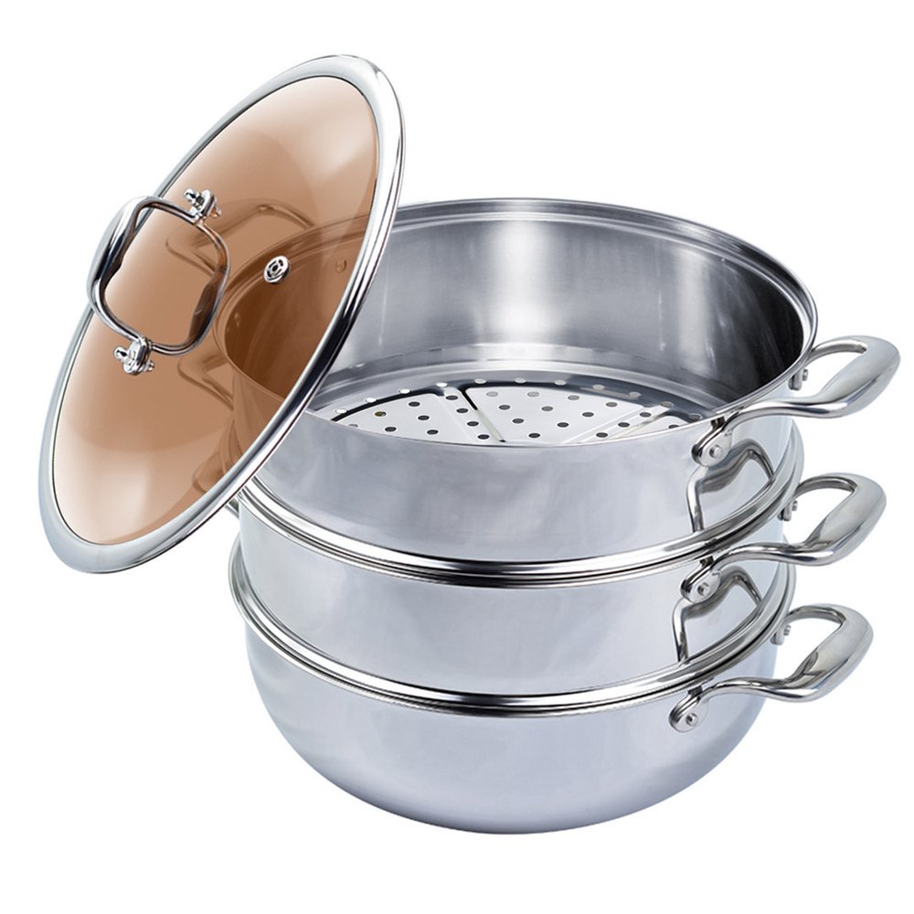 12" Silver Stainless Steel Food Steamer — view 6