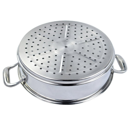 12" Silver Stainless Steel Food Steamer