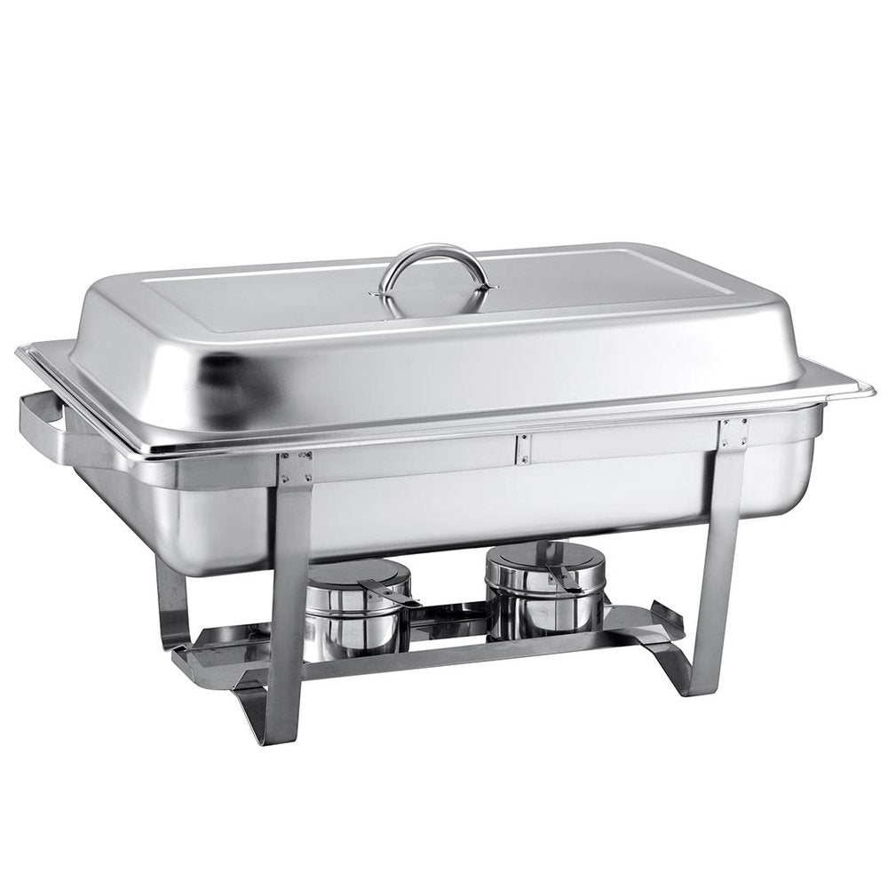 9" Silver Stainless Steel Chafing Dish With Stand — view 3