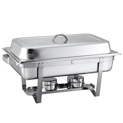 9" Silver Stainless Steel Chafing Dish With Stand