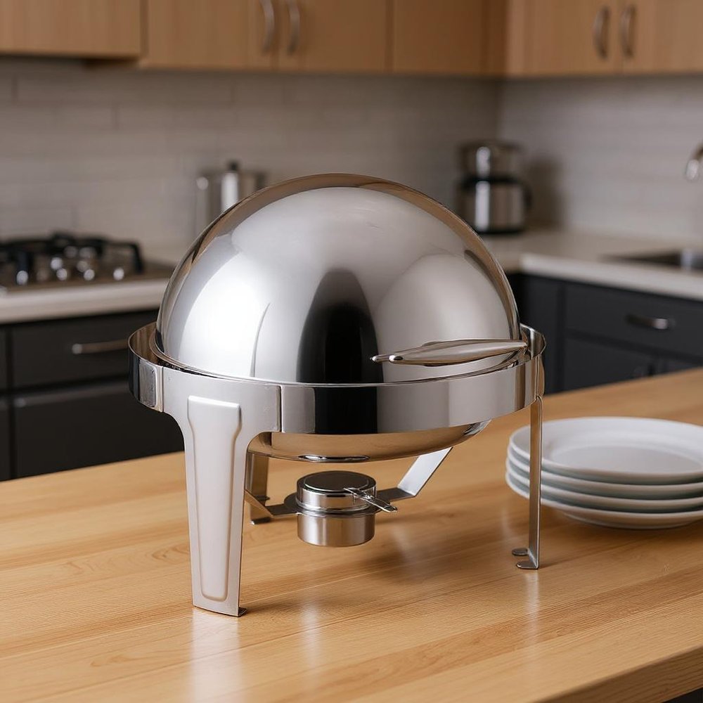 19" Silver Stainless Steel Chafing Dish With Stand — view 8