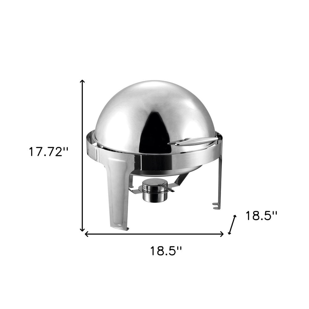 19" Silver Stainless Steel Chafing Dish With Stand — view 7