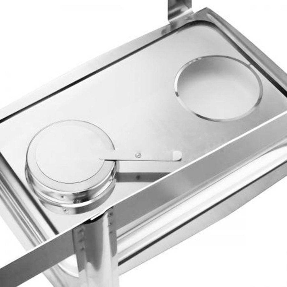 14" Silver Stainless Steel Chafing Dish With Stand — view 3