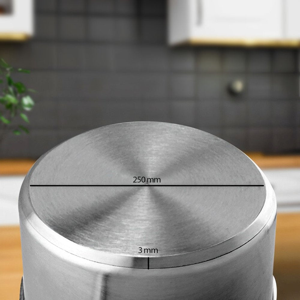 10" Silver Stainless Steel Stock Pot — view 2