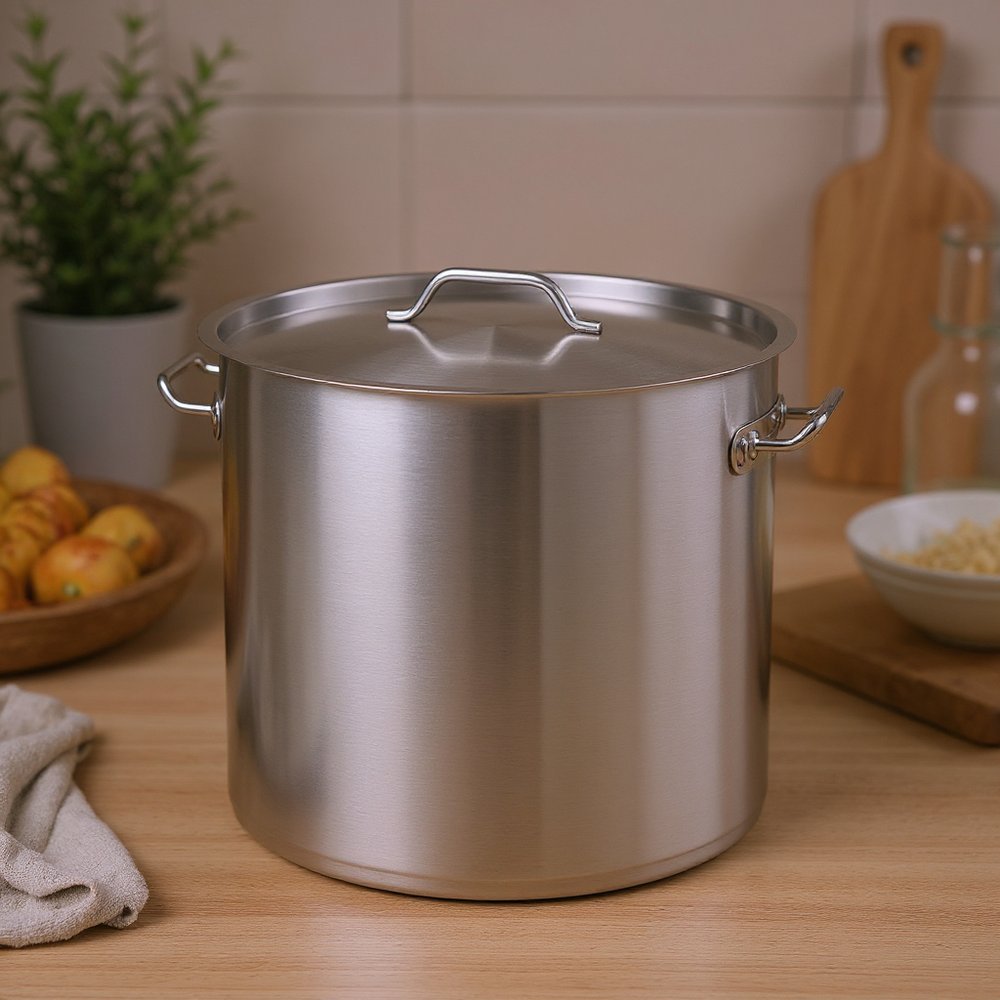 11" Silver Stainless Steel Stock Pot — view 7