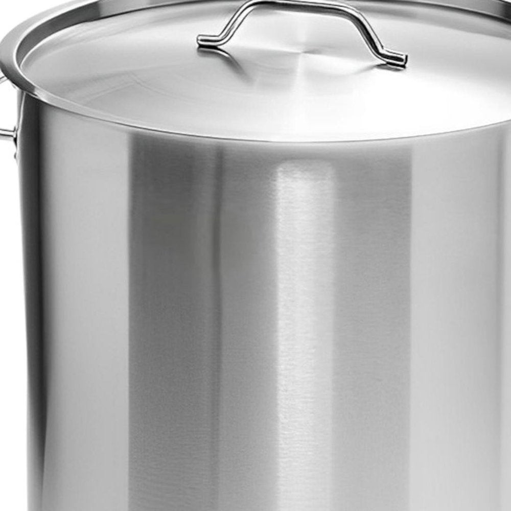11" Silver Stainless Steel Stock Pot — view 4