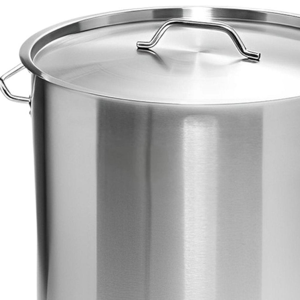12" Silver Stainless Steel Stock Pot — view 4