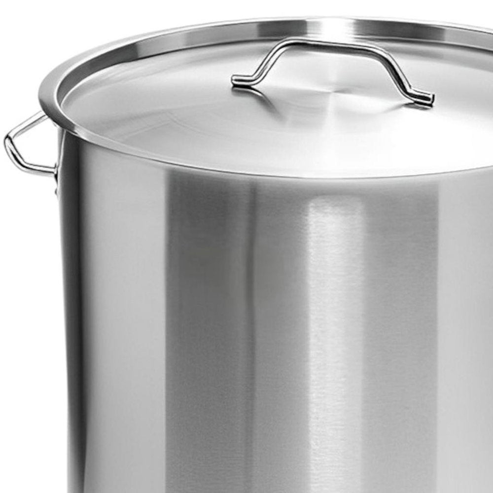 16" Silver Stainless Steel Stock Pot — view 4