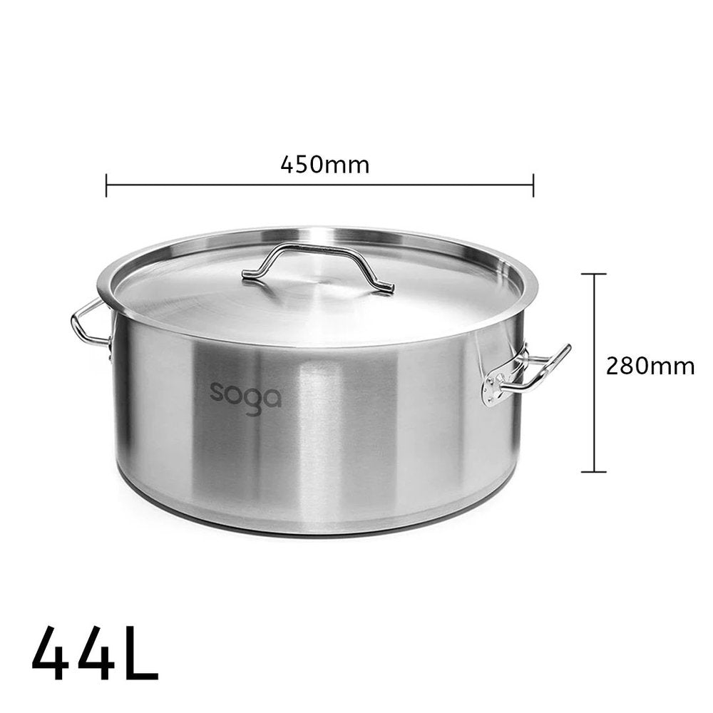 18" Silver Stainless Steel Stock Pot — view 10