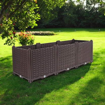 47" X 16" Dark Brown Heavy Duty Plastic Rectangular Self Watering Planter Box HomeRoots
