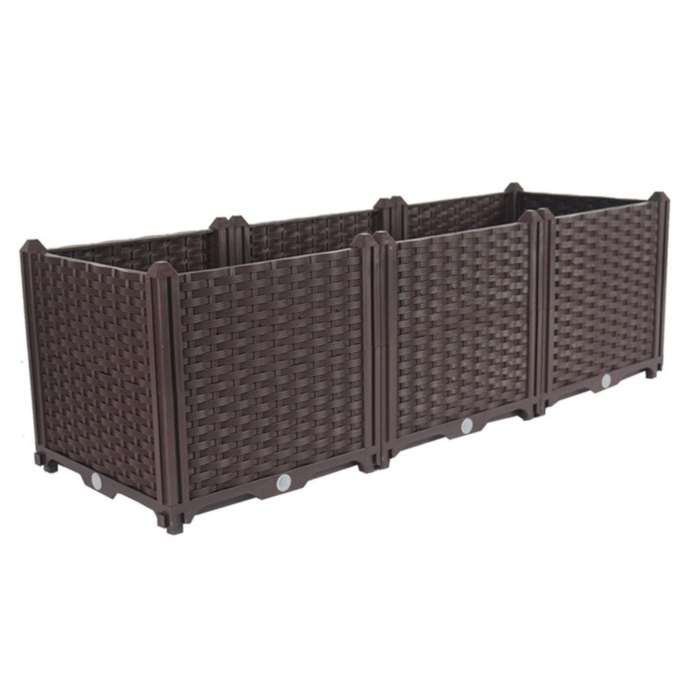 47" X 16" Dark Brown Heavy Duty Plastic Rectangular Self Watering Planter Box HomeRoots