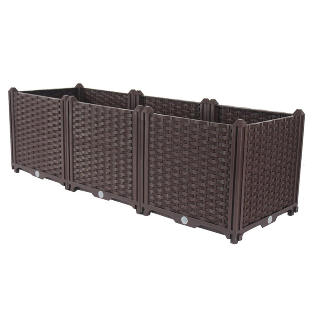 47" X 16" Dark Brown Heavy Duty Plastic Rectangular Self Watering Planter Box HomeRoots