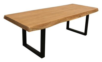 70" Natural And Black Solid Wood And Iron Live Edge Coffee Table HomeRoots
