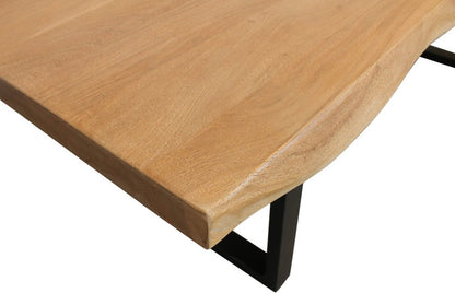 70" Natural And Black Solid Wood And Iron Live Edge Coffee Table HomeRoots