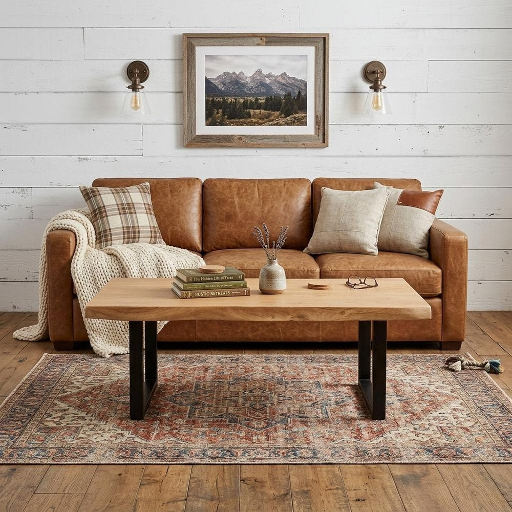 70" Natural And Black Solid Wood And Iron Live Edge Coffee Table HomeRoots