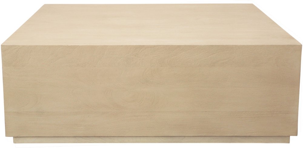 48" Natural Solid Wood Square Distressed Solid Coffee Table — view 1