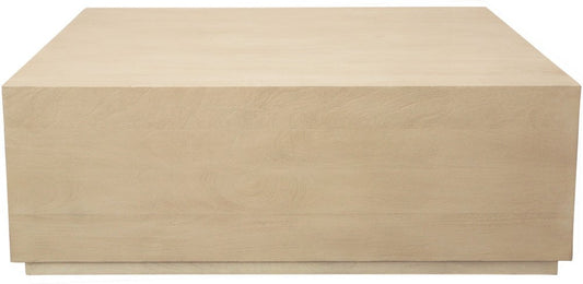 48" Natural Solid Wood Square Distressed Solid Coffee Table