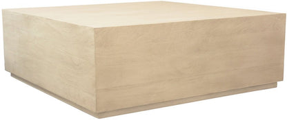 48" Natural Solid Wood Square Distressed Solid Coffee Table HomeRoots
