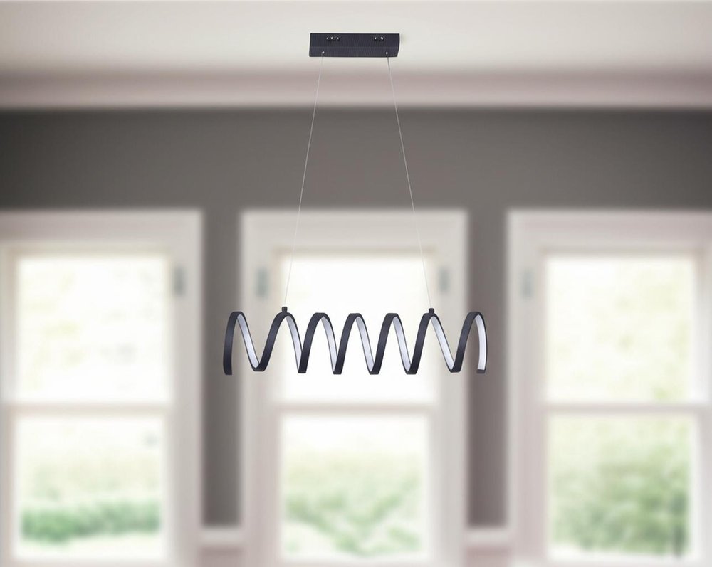 Black Metal LED Chandelier HomeRoots