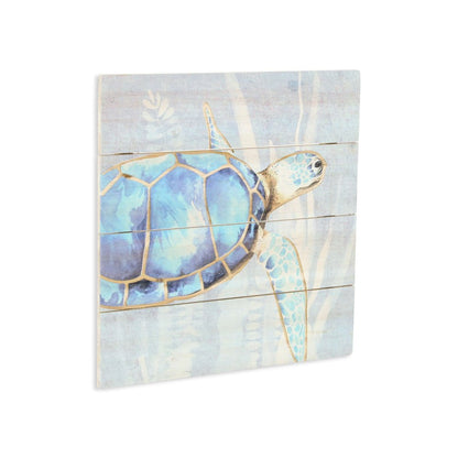 Swimming Sea Turtle Wooden Plank Unframed Wall Art HomeRoots
