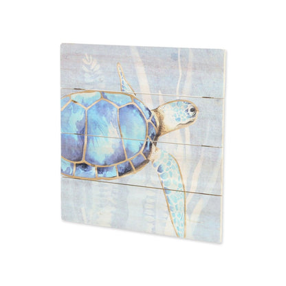 Swimming Sea Turtle Wooden Plank Unframed Wall Art HomeRoots