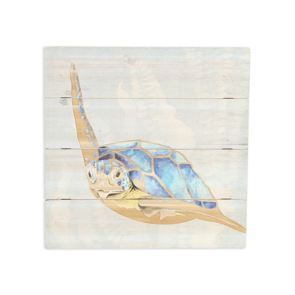 Sea Turtle Wooden Plank Unframed Wall Art — view 2