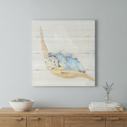 Sea Turtle Wooden Plank Unframed Wall Art HomeRoots