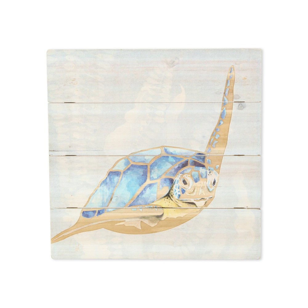 Sea Turtle Wooden Plank Unframed Wall Art — view 6