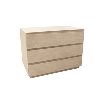 24" Natural Solid Wood Three Drawer Nightstand HomeRoots