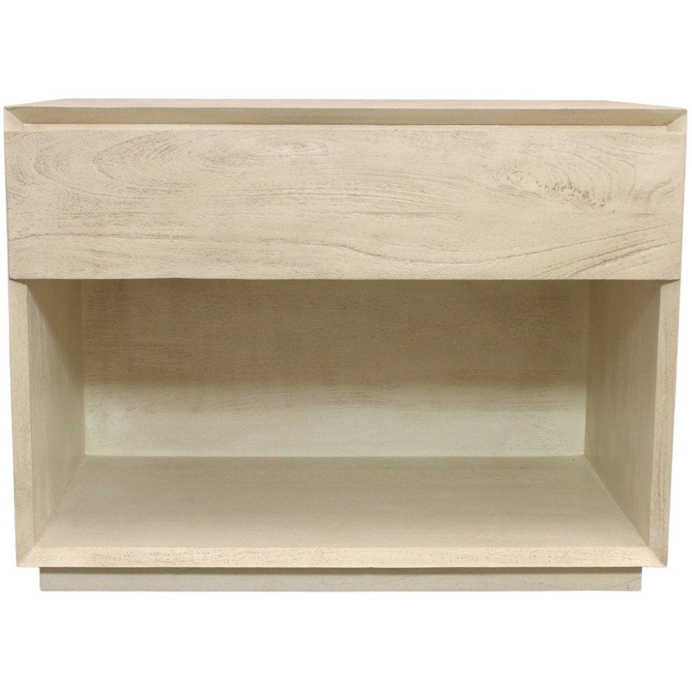 24" Natural Solid Wood One Drawer Nightstand HomeRoots