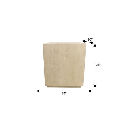24" Natural Solid Wood One Drawer Nightstand HomeRoots
