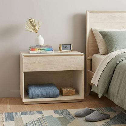 24" Natural Solid Wood One Drawer Nightstand HomeRoots