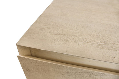 24" Natural Solid Wood Ribbed Texture One Drawer Nightstand HomeRoots