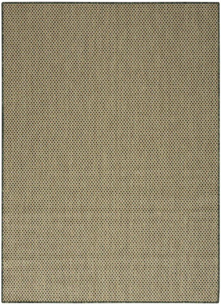 4' X 6' Green And Taupe Geometric Indoor Outdoor Area Rug — view 2