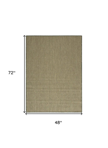 4' X 6' Green And Taupe Geometric Indoor Outdoor Area Rug HomeRoots