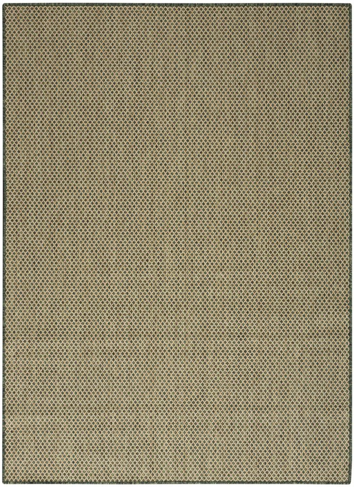4' X 6' Green And Taupe Geometric Indoor Outdoor Area Rug HomeRoots