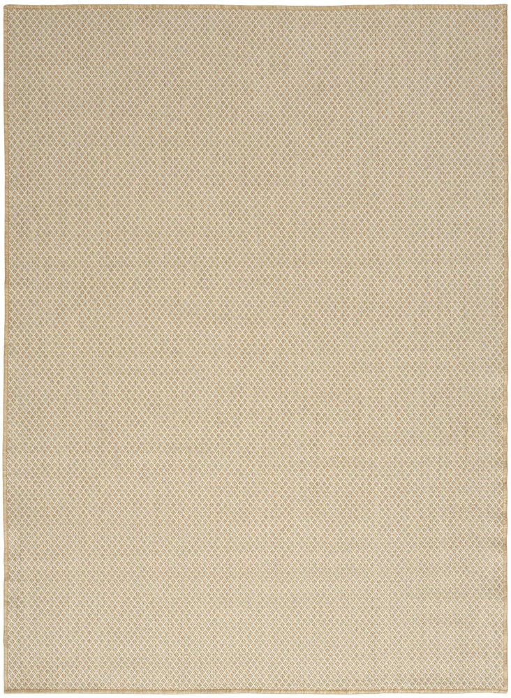 4' X 6' Natural And Ivory Geometric Indoor Outdoor Area Rug — view 1