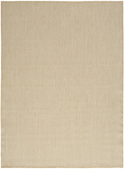 4' X 6' Natural And Ivory Geometric Indoor Outdoor Area Rug