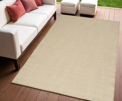 4' X 6' Natural And Ivory Geometric Indoor Outdoor Area Rug HomeRoots