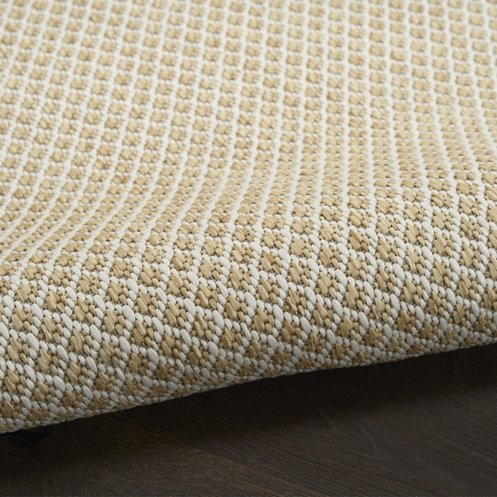 4' X 6' Natural And Ivory Geometric Indoor Outdoor Area Rug HomeRoots