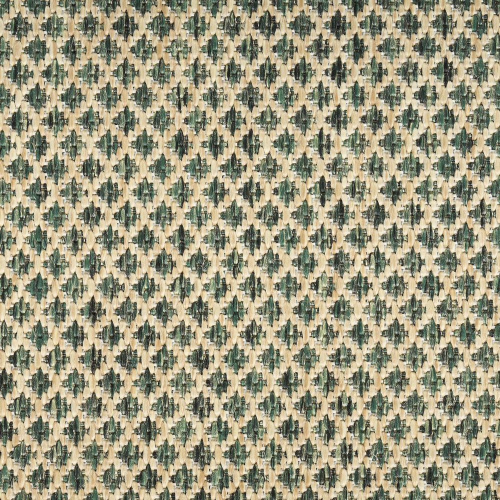 5' X 7' Green And Taupe Geometric Indoor Outdoor Area Rug — view 4