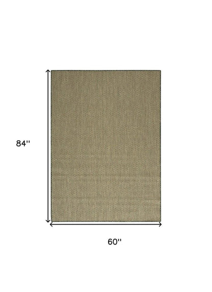 5' X 7' Green And Taupe Geometric Indoor Outdoor Area Rug HomeRoots