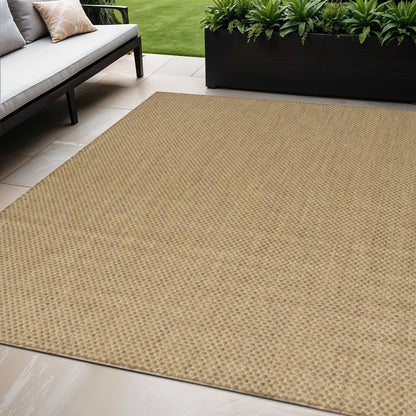 5' X 7' Tan And Brown Geometric Indoor Outdoor Area Rug HomeRoots