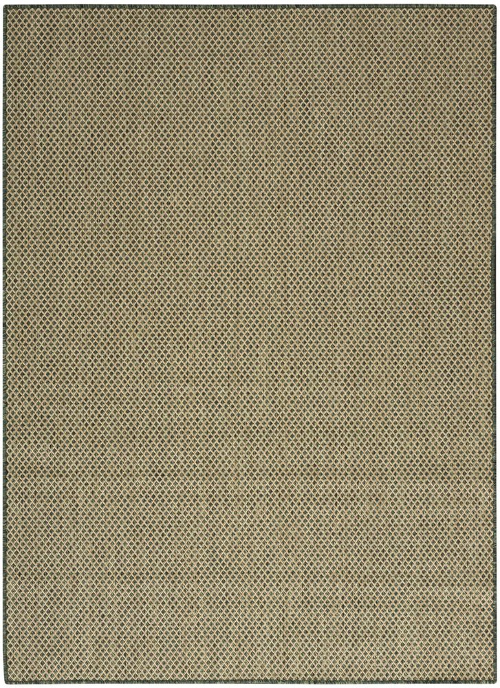 6' X 9' Green And Taupe Geometric Indoor Outdoor Area Rug HomeRoots