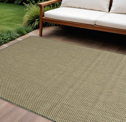6' X 9' Green And Taupe Geometric Indoor Outdoor Area Rug HomeRoots