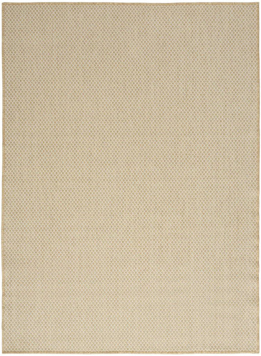 6' X 9' Natural And Ivory Geometric Indoor Outdoor Area Rug