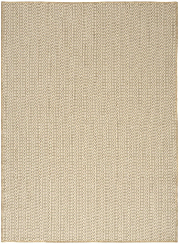 6' X 9' Natural And Ivory Geometric Indoor Outdoor Area Rug — view 7