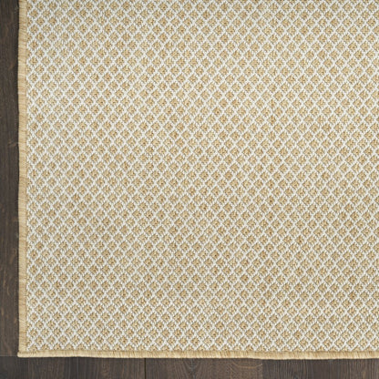 6' X 9' Natural And Ivory Geometric Indoor Outdoor Area Rug HomeRoots